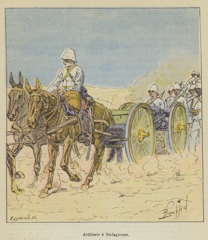 Tüzérség Madagaszkáron alkotó: after Louis Charles Bombled