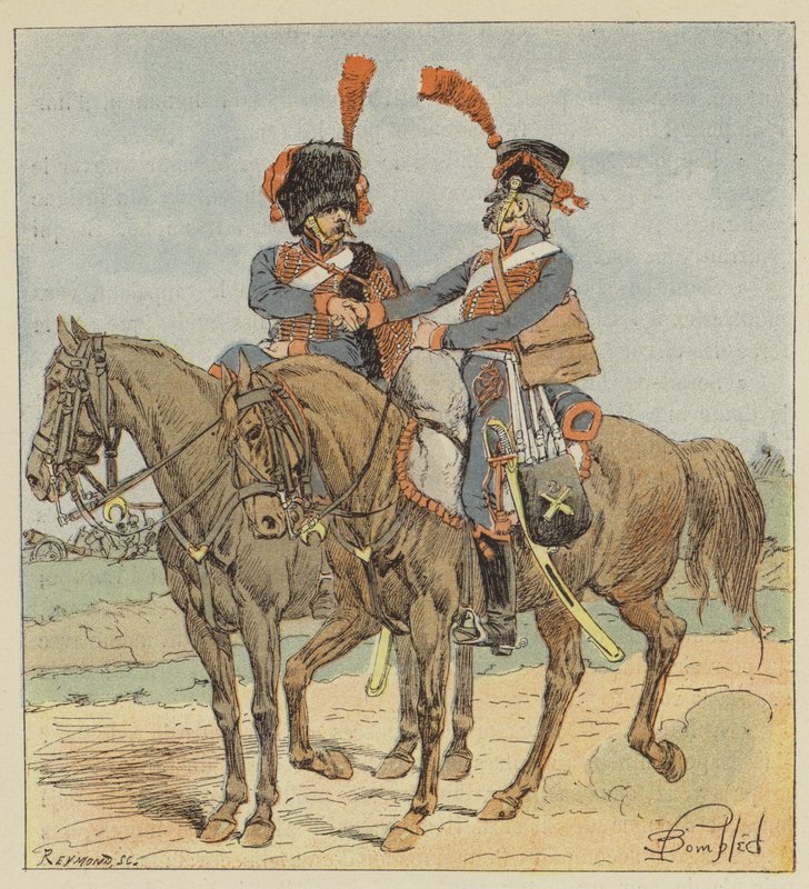 Gárda és vonallovas tüzérség alkotó: after Louis Charles Bombled