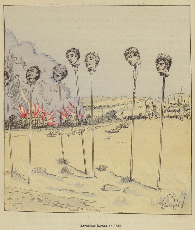 Atrocities hovas en 1845 alkotó: after Louis Charles Bombled