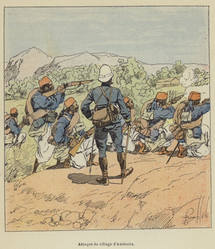 Támadás Andratra falu ellen alkotó: after Louis Charles Bombled