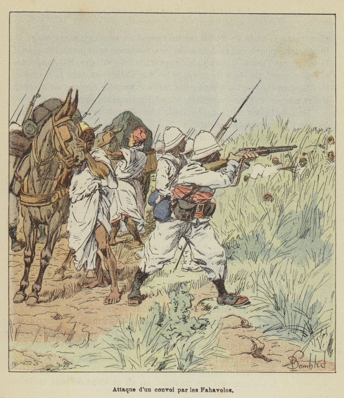 Támadás a fahavolók konvoj ellen alkotó: after Louis Charles Bombled