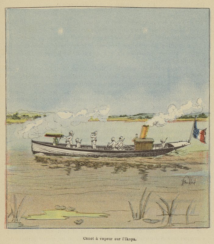 Gőzhajó az Ikopán alkotó: after Louis Charles Bombled