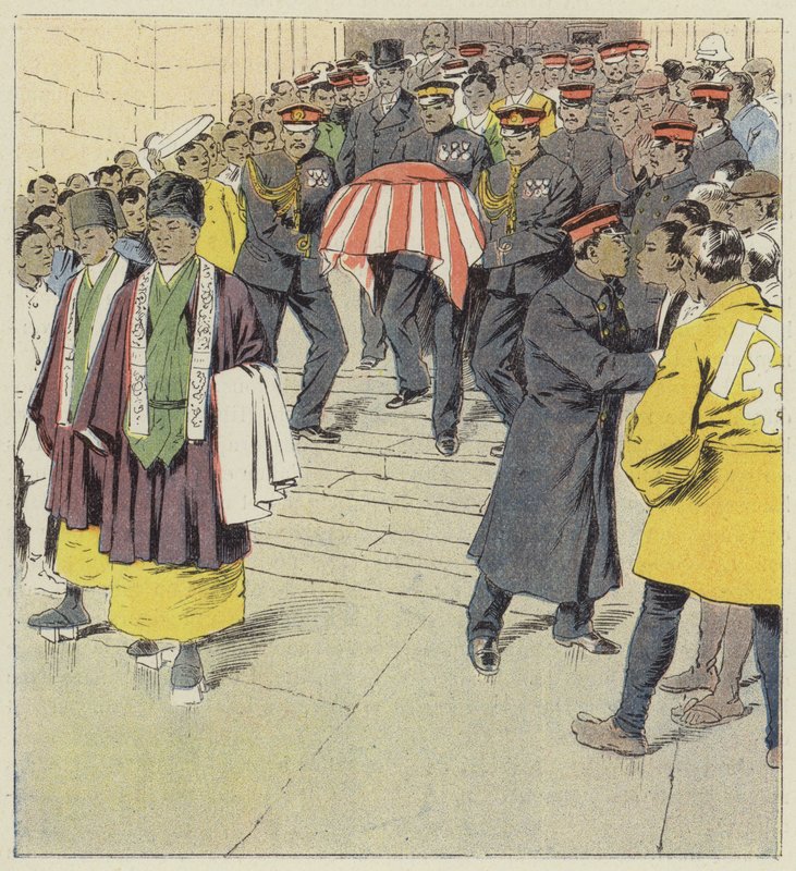 Vallási katonai szertartás Tokióban alkotó: after Louis Charles Bombled