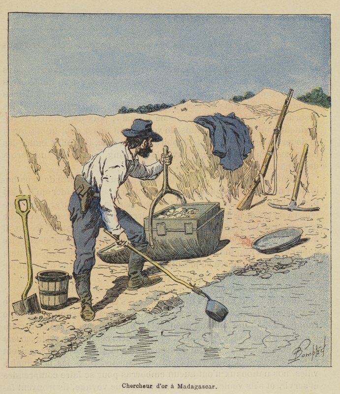 Aranykutató Madagaszkáron alkotó: after Louis Charles Bombled