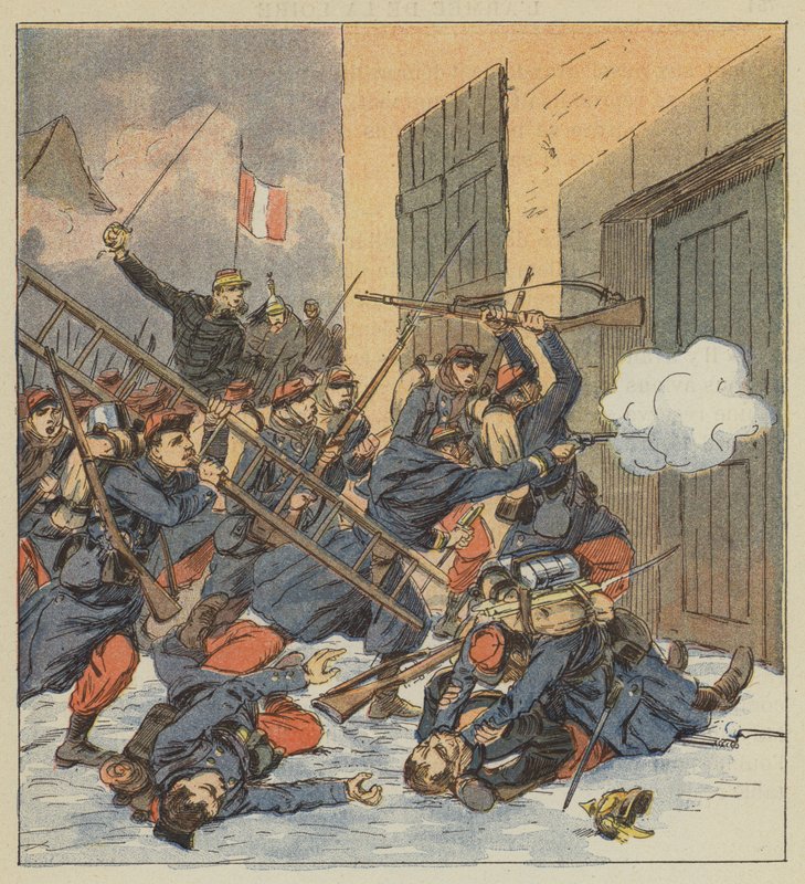 Droue-i csata, Gougeard tábornok egy gyalogososzlop élén indul alkotó: after Louis Charles Bombled