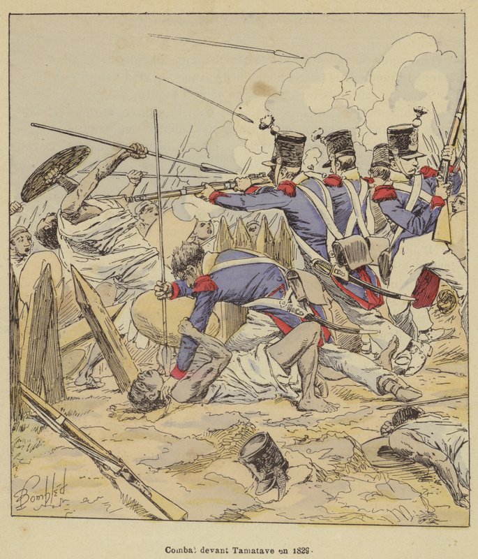 Harc a Tamatave előtt 1829-ben alkotó: after Louis Charles Bombled