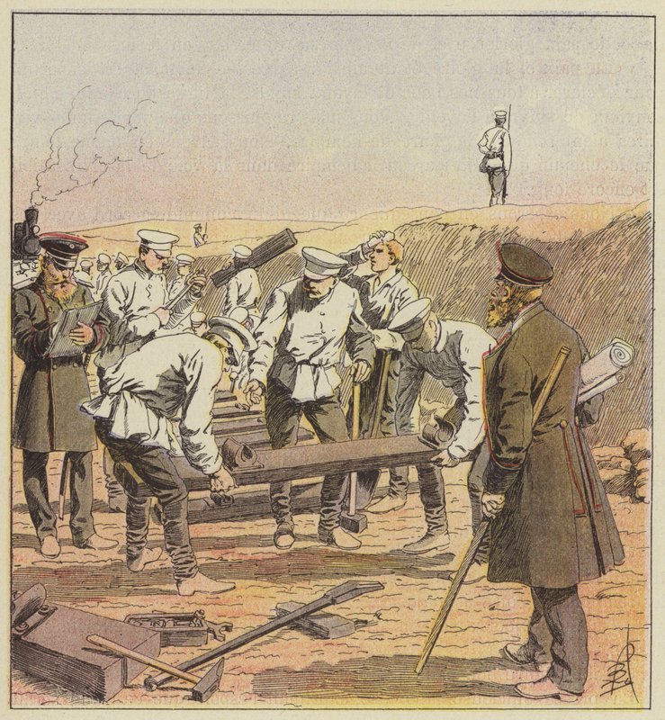 A Transzszibéria építése alkotó: after Louis Charles Bombled