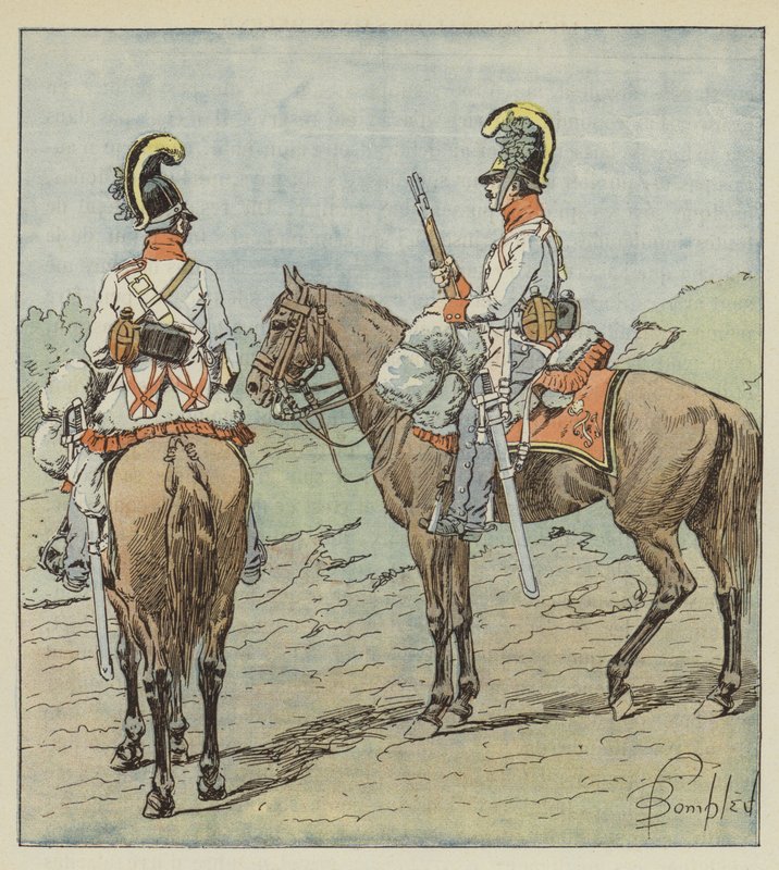 Kiemelt osztrák dragonyosok alkotó: after Louis Charles Bombled