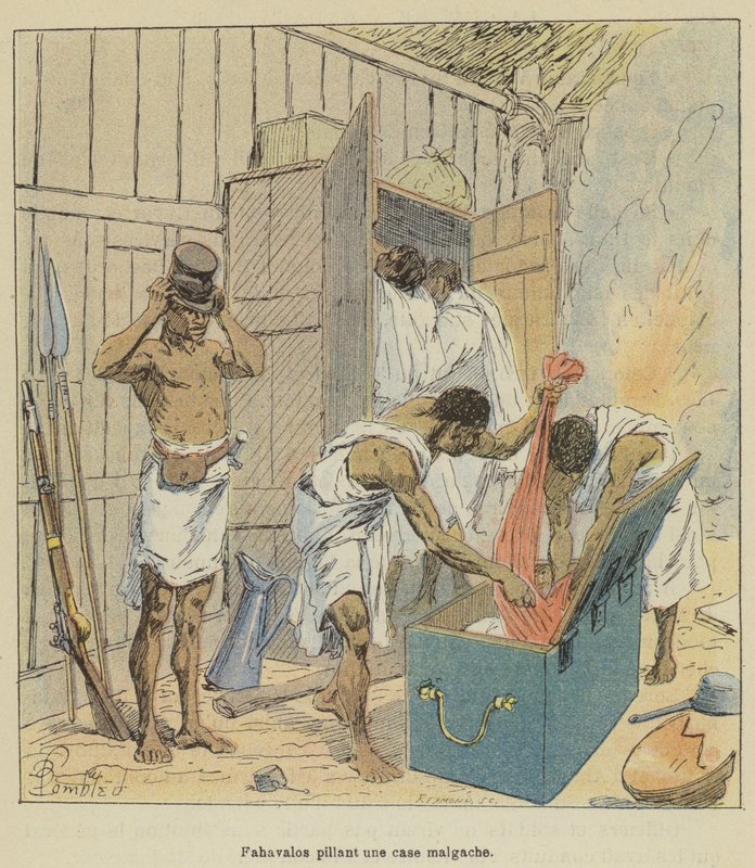 Fahavalos egy madagaszkári dobozt dob alkotó: after Louis Charles Bombled