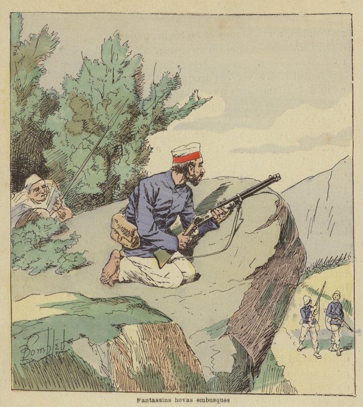 Hova gyalogsági támadók alkotó: after Louis Charles Bombled