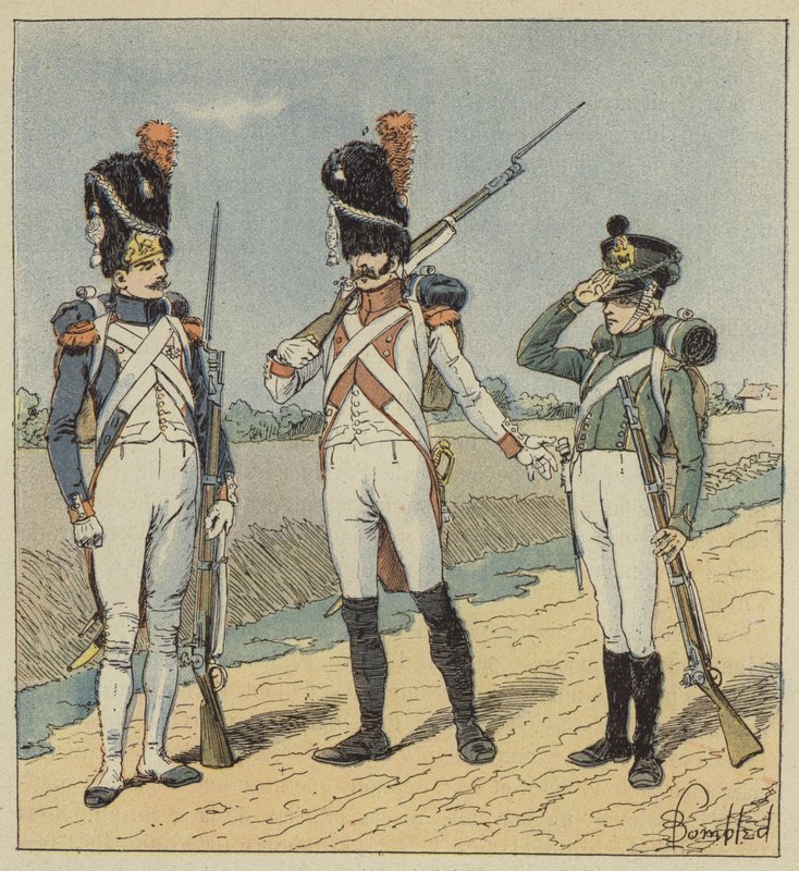 Birodalmi gárda, gránátosok, 1. ezred, 2. ezred, osztályok alkotó: after Louis Charles Bombled