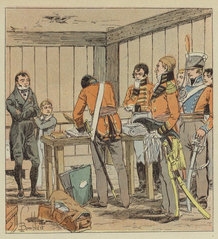 Hudson-Lowe Las-Cases iratait kutatja alkotó: after Louis Charles Bombled