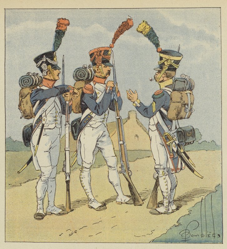 Vonalgyalogság, Fusilier, Gránátos, Voltigeur alkotó: after Louis Charles Bombled