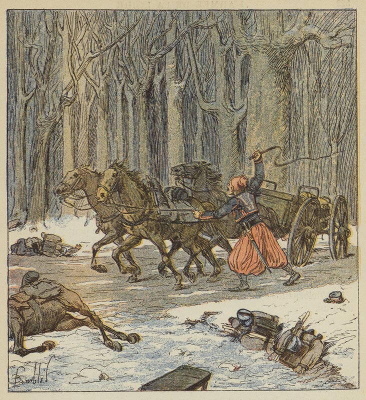 Fiatal zouave hoz magával egy darab ágyút alkotó: after Louis Charles Bombled
