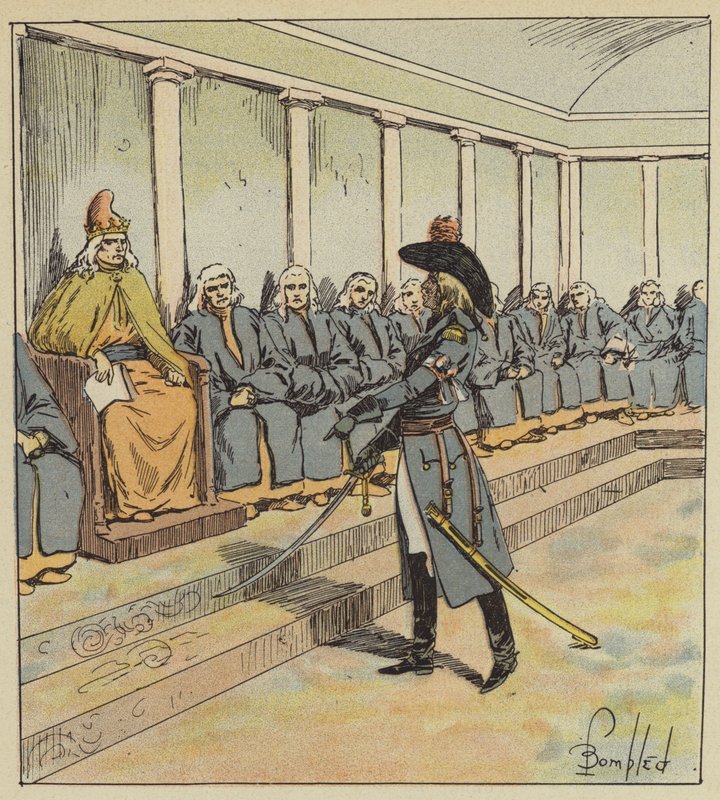 Junot megfenyegeti a velencei szenátust alkotó: after Louis Charles Bombled