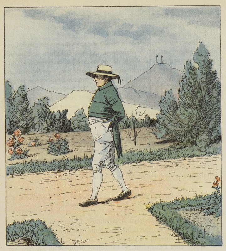 A Császár elérte a kertet, ahol megtett néhány kört, egyedül alkotó: after Louis Charles Bombled