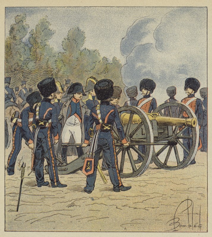 A császár maga mutat Montereau felé az őrség darabjait alkotó: after Louis Charles Bombled