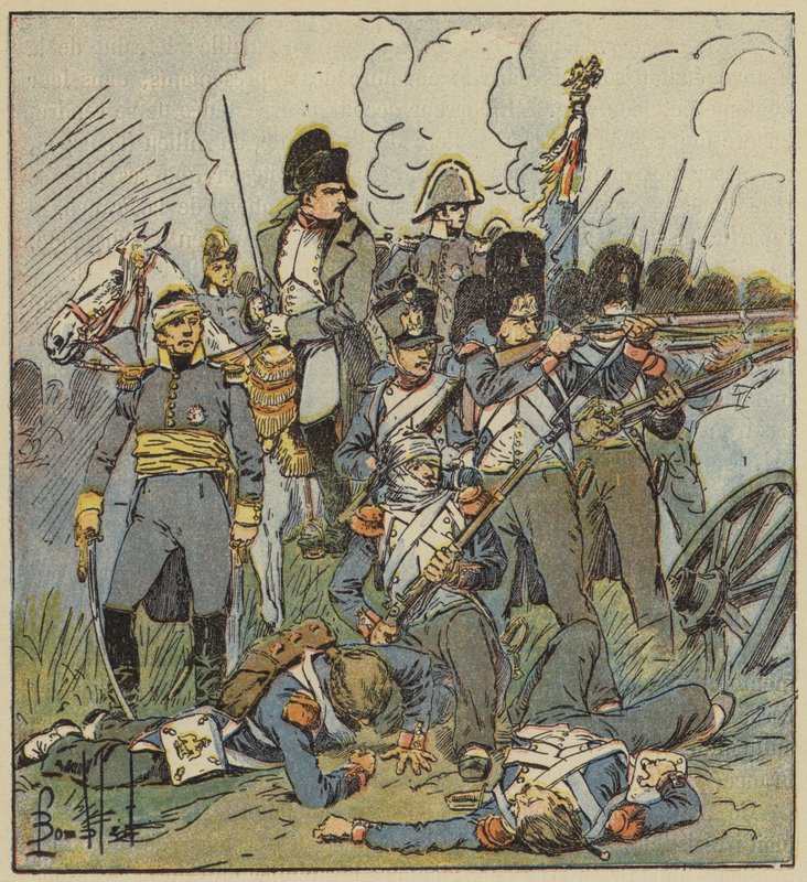 A császár éppen most veszített el egy nagy csatát alkotó: after Louis Charles Bombled