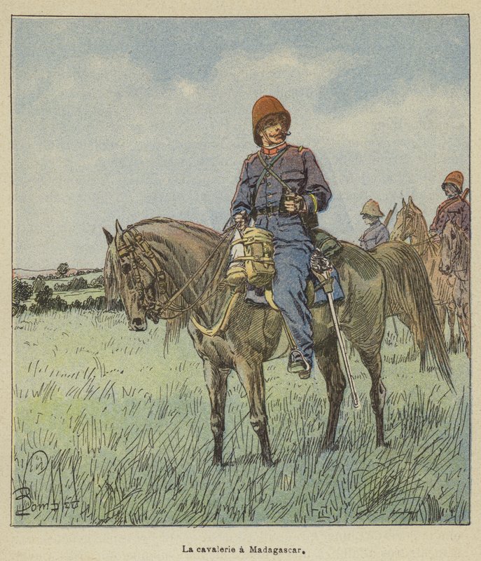 A lovasság Madagaszkáron alkotó: after Louis Charles Bombled