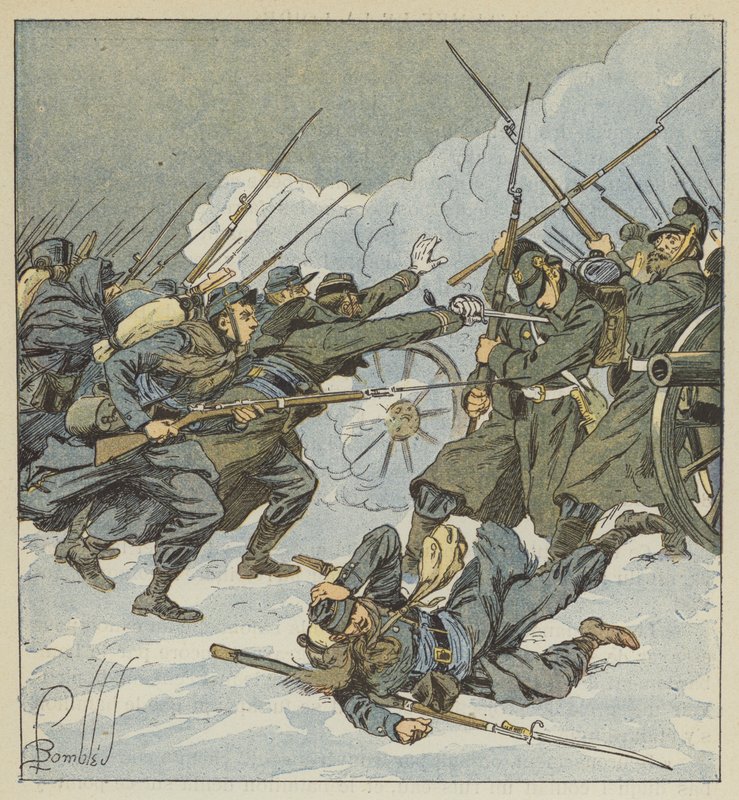 A Boudot cég, a 11. chasseurek közül német akkumulátorral működik alkotó: after Louis Charles Bombled