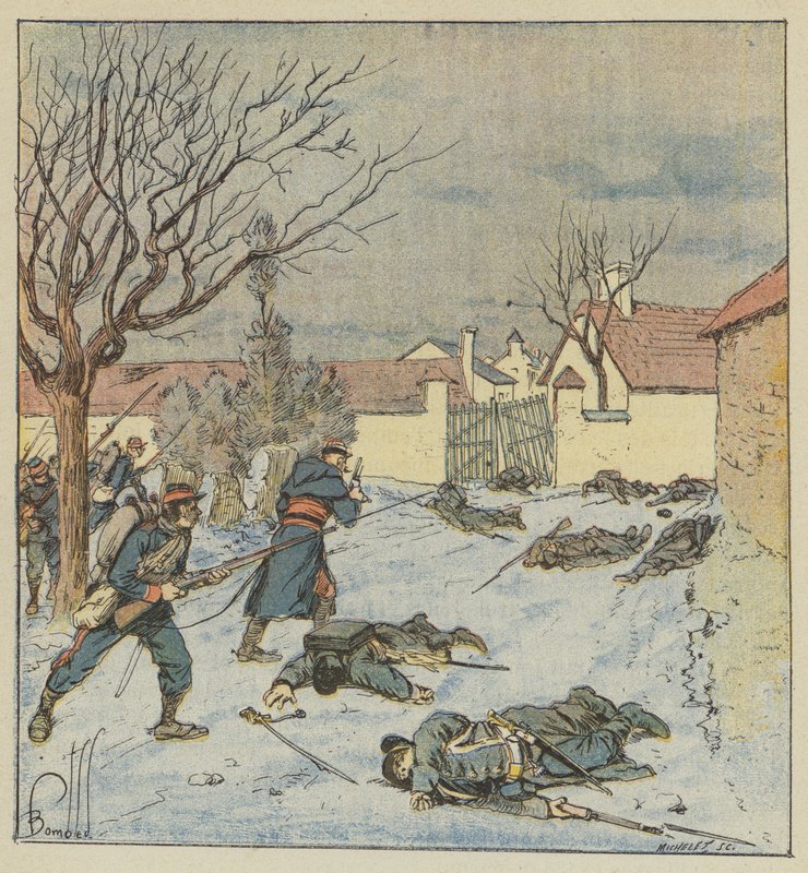 A Peytavin hadosztály megtámadja Poupryt alkotó: after Louis Charles Bombled