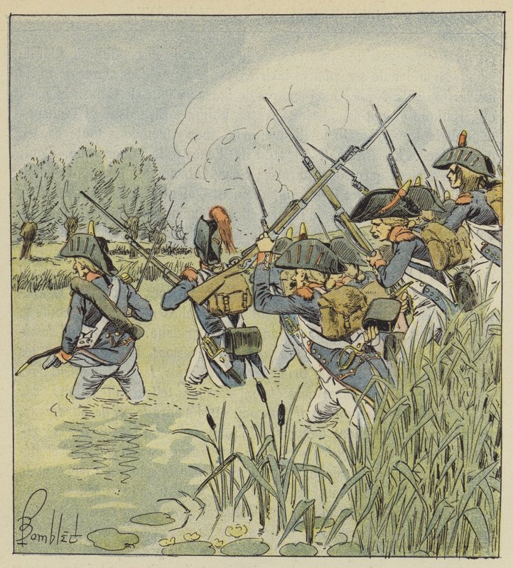 A francia hadsereg átkel a Piavén alkotó: after Louis Charles Bombled