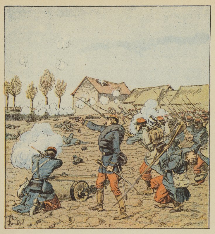 Lassaut a Cleomont Farmból alkotó: after Louis Charles Bombled