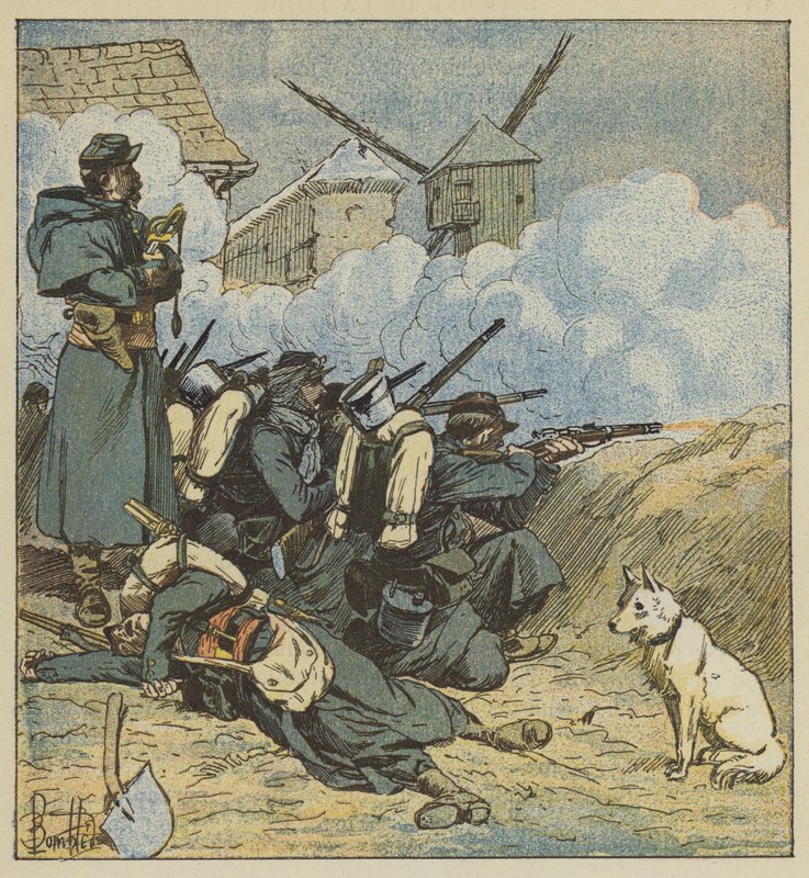 Az 5. tengerészgyalogsági zászlóalj a Neuville-malomban alkotó: after Louis Charles Bombled