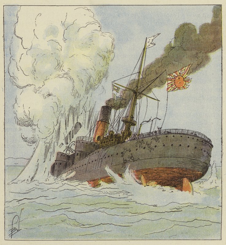 A Kinschim-Maru egy bányán folyik keresztül alkotó: after Louis Charles Bombled