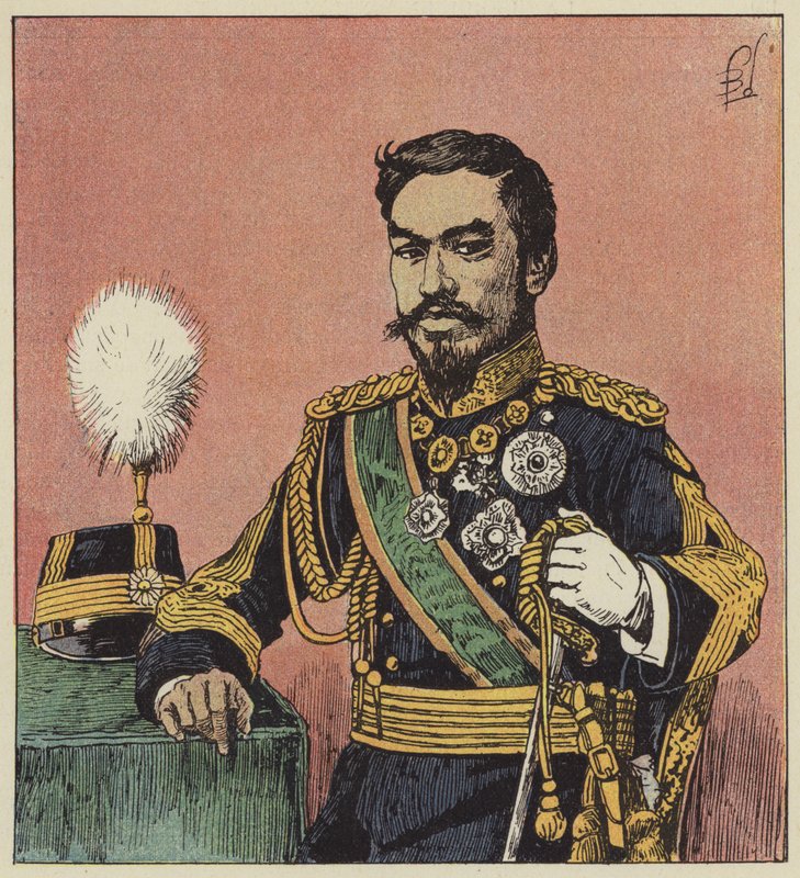 Mikado Mutsu-Hito, Japán császára alkotó: after Louis Charles Bombled