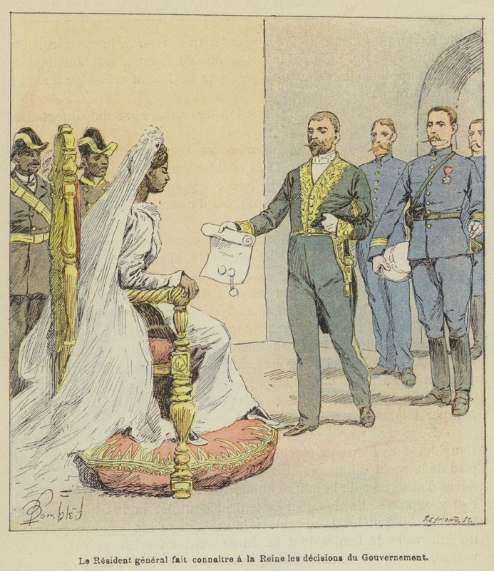 A Rezidens Tájékoztatja a Királynőt a Kormány döntéseiről alkotó: after Louis Charles Bombled