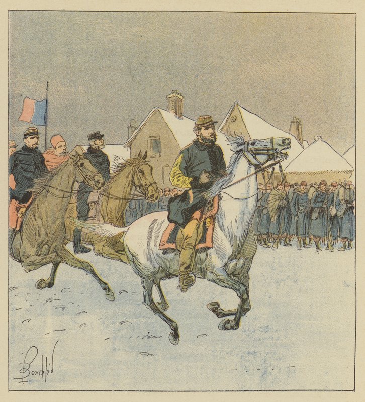 De Lipowski ezredes az Alenconban harcoló vonalakat járja alkotó: after Louis Charles Bombled