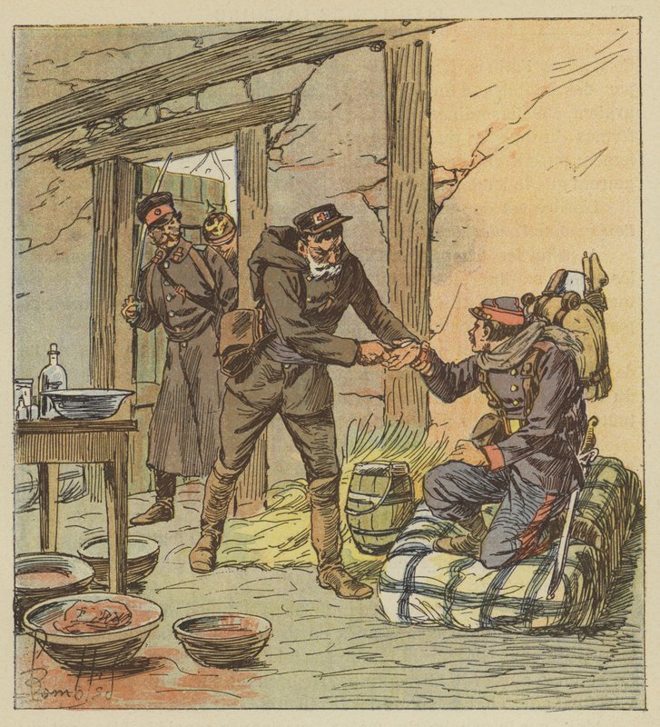Libert doktor megsebesítve megmenti egy calvadosi mobil életét alkotó: after Louis Charles Bombled