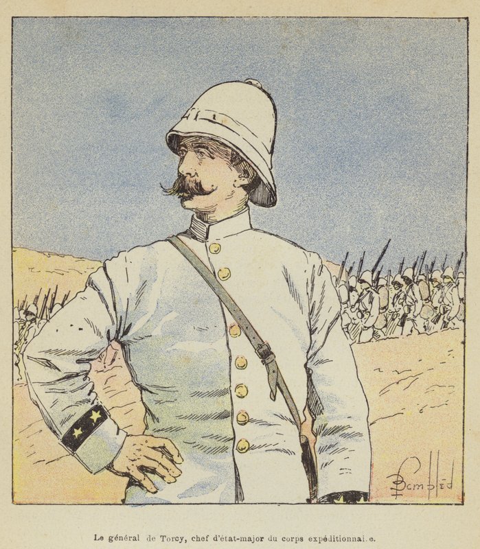 de Torcy tábornok, az Expedíciós Hadtest vezérkari főnöke alkotó: after Louis Charles Bombled