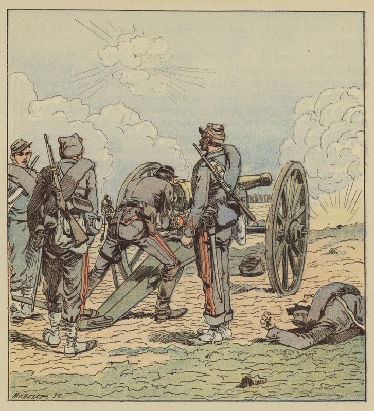 Coffinieres de Nordeck hadnagy maga mutogatja a darabjait alkotó: after Louis Charles Bombled