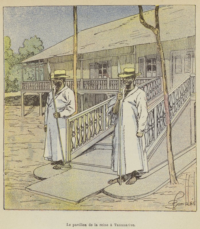 A királynő pavilonja Tananarive-ban alkotó: after Louis Charles Bombled