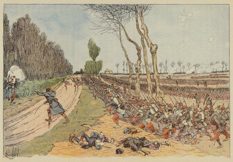 A franciák elfoglalják a Coulmiers Parkot alkotó: after Louis Charles Bombled