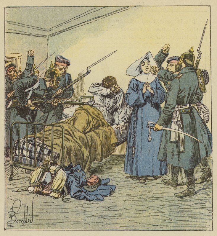 A poroszok a Boulevard Negrier mentőautóban alkotó: after Louis Charles Bombled