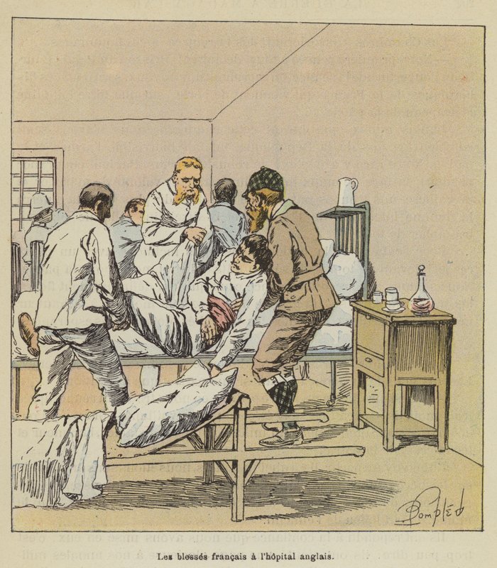 A franciák megsebesültek az angol kórházban alkotó: after Louis Charles Bombled