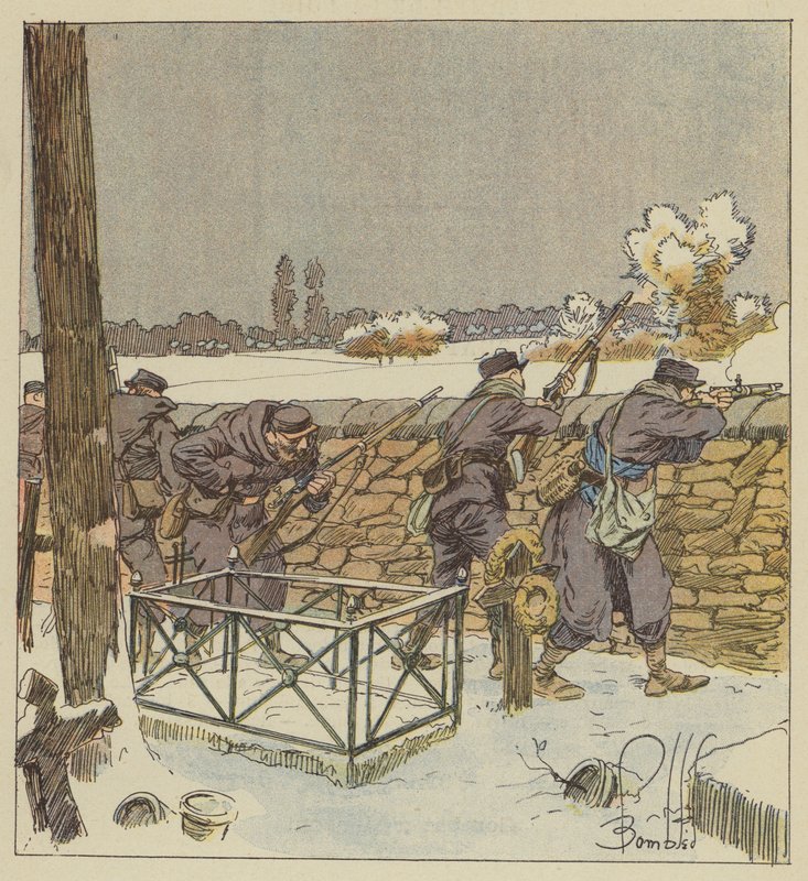 A párizsi frank gumiabroncsok védik a montsorti temetőt alkotó: after Louis Charles Bombled