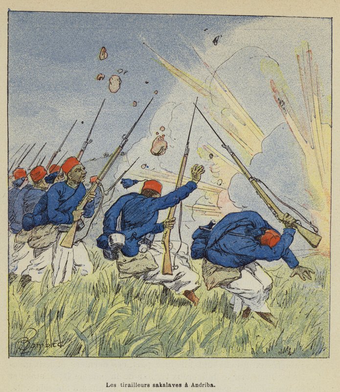 A katapulterek Andribában alkotó: after Louis Charles Bombled