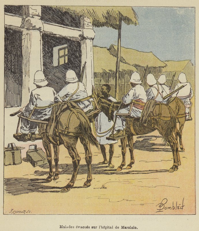 A betegeket a marololói kórházba szállították alkotó: after Louis Charles Bombled