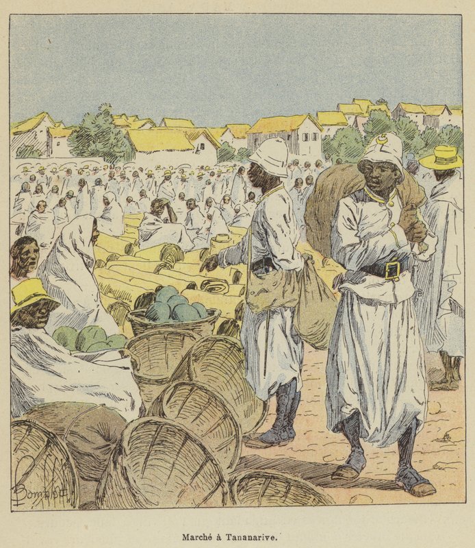 Marche Tananarive-ban alkotó: after Louis Charles Bombled