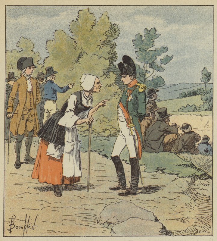 Napóleon egy tararei öregasszonnyal beszélget alkotó: after Louis Charles Bombled