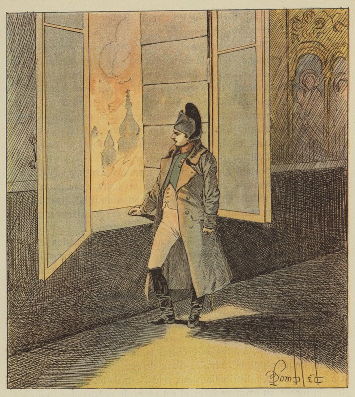 Napóleon a moszkvai lincendiere gondol alkotó: after Louis Charles Bombled