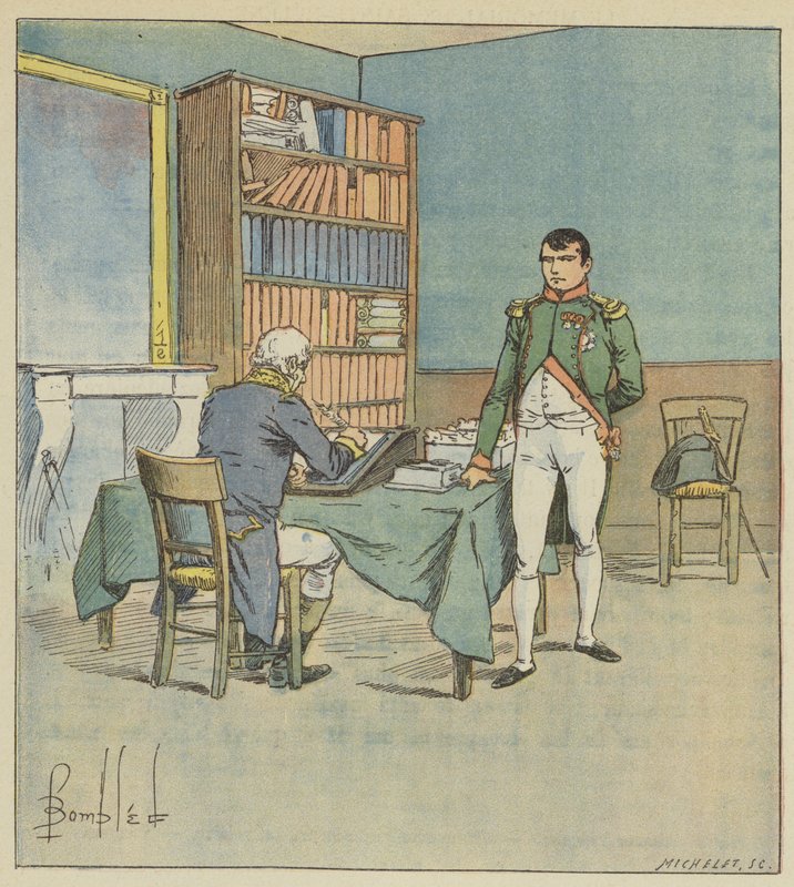 Napóleon diktálja az egyiptomi hadjáratot alkotó: after Louis Charles Bombled