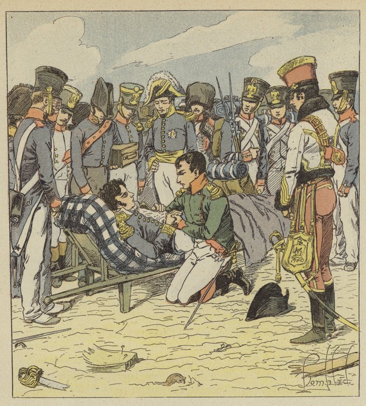 Napóleon és a haldokló Lannes marsall alkotó: after Louis Charles Bombled