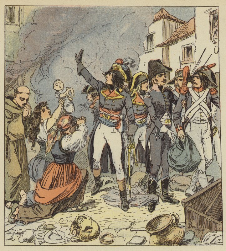 Napóleon leállítja Róma kifosztását alkotó: after Louis Charles Bombled