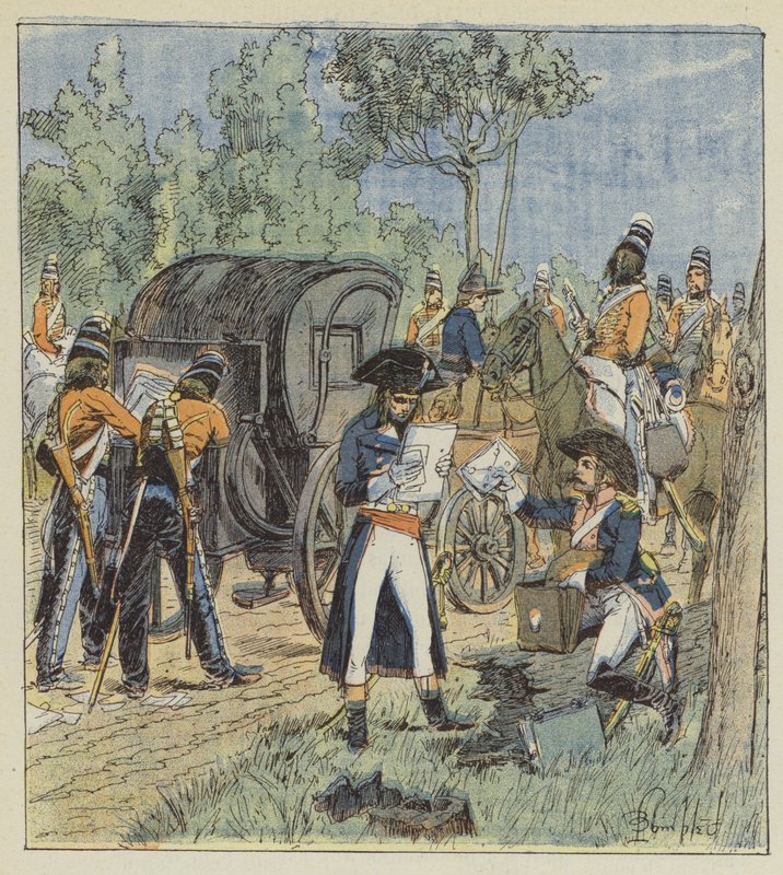 Pichegru árulásának bizonyítéka Kinglin osztrák tábornok furgonjaiban található alkotó: after Louis Charles Bombled
