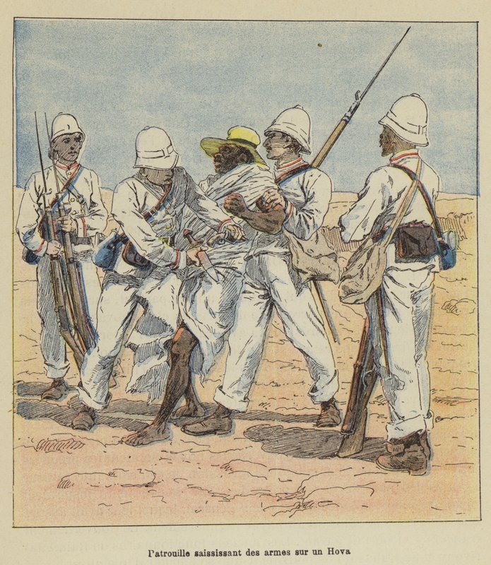 Járőr fegyvereket ragad egy Hovából alkotó: after Louis Charles Bombled